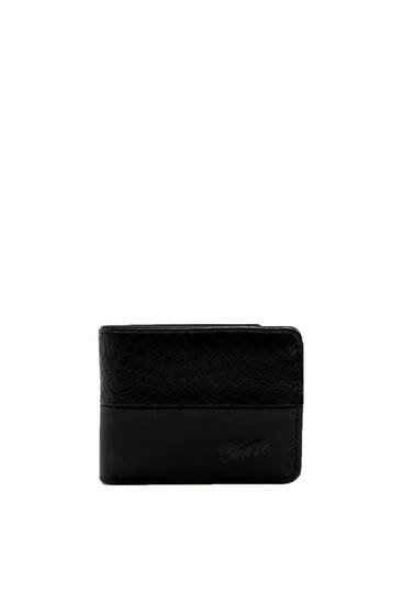 Black snakeskin print wallet