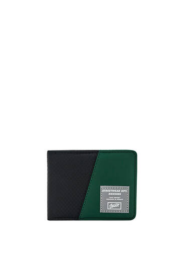 Black wallet with green panel