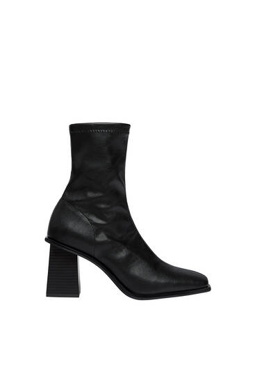 Elastic high heel ankle boots