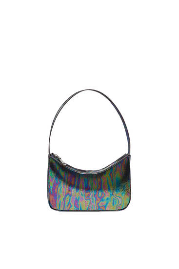 Shoulder bag with a metallic-effect finish