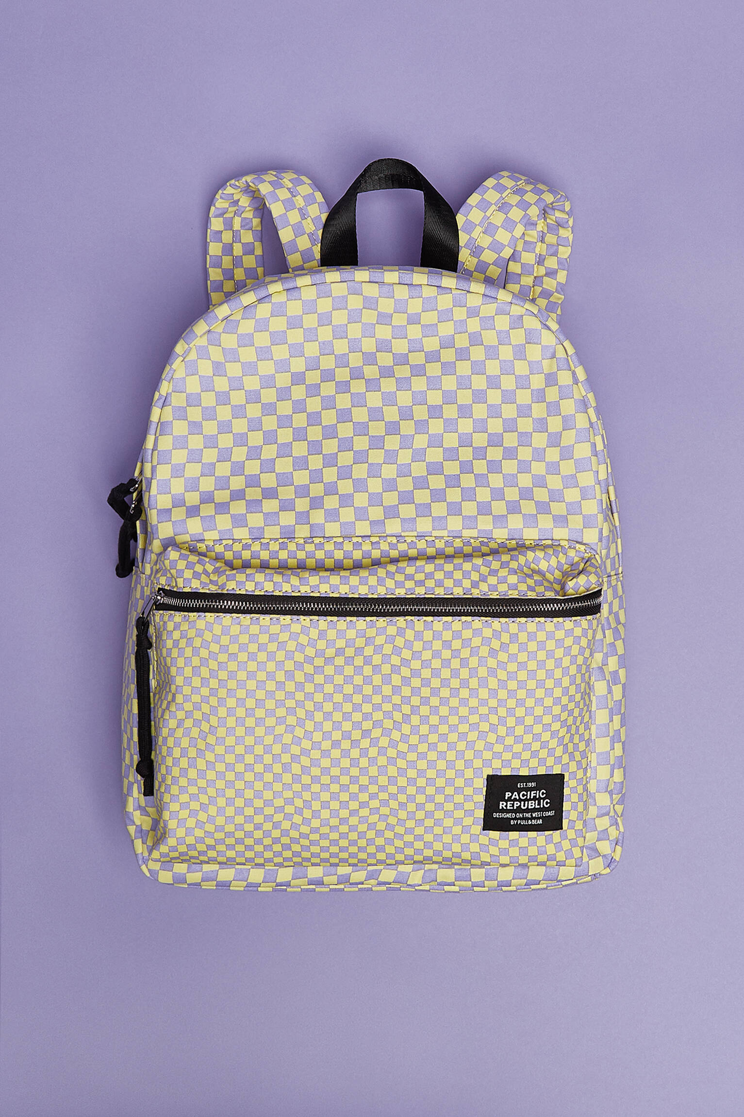 chequered backpack