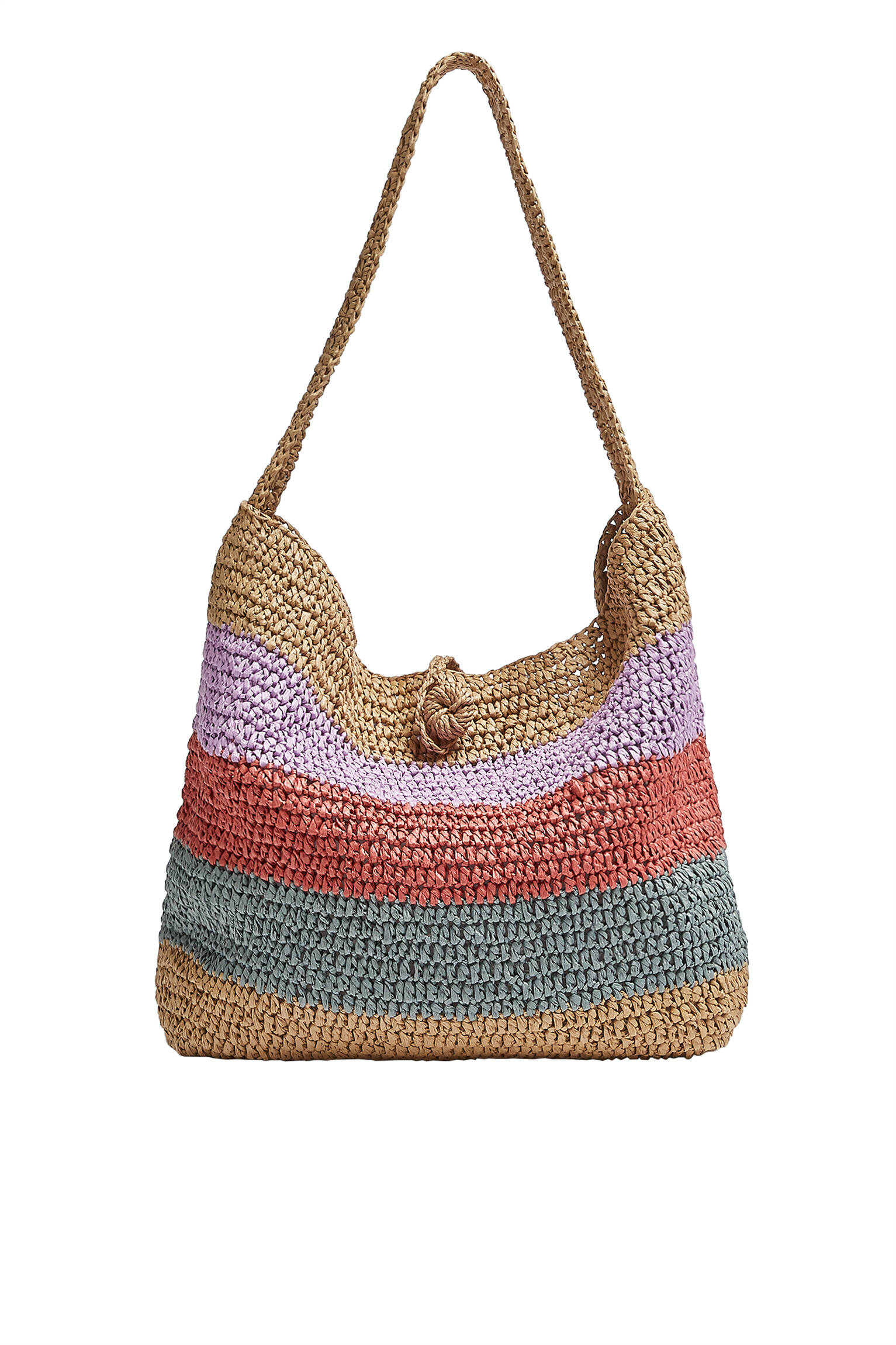 Разноцветная плетеная сумка-шопер РАЗНОЦВЕТНЫЙ Pull & Bear
