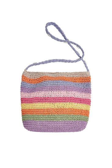 Multicoloured crossbody bag with seashell detail