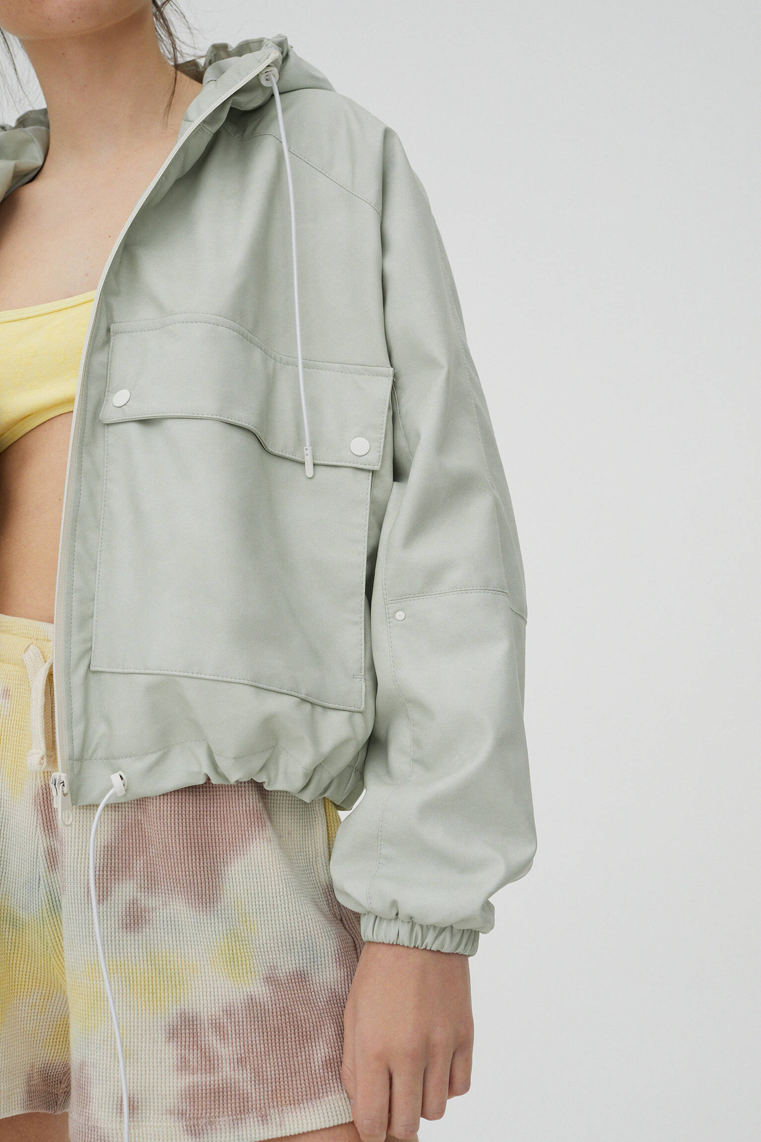 cropped raincoat