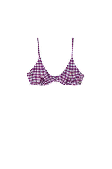 Gingham balconette bikini top - pull\u0026bear