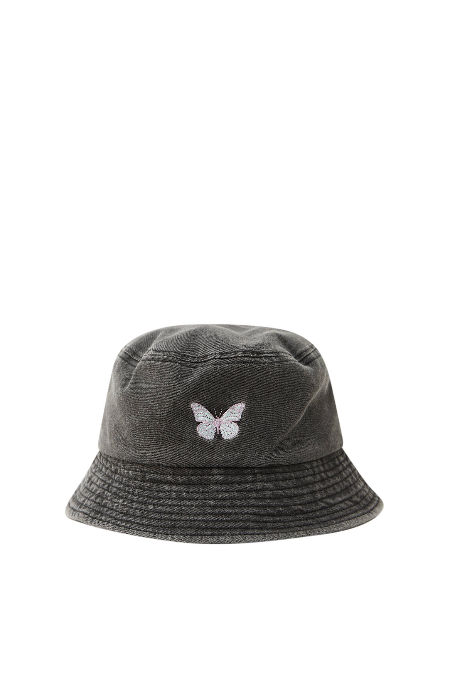 ЧЕРНЫЙ Шляпа с вышивкой «Бабочка» Pull & Bear