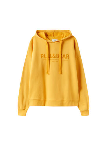 yellow pull and bear hoodie