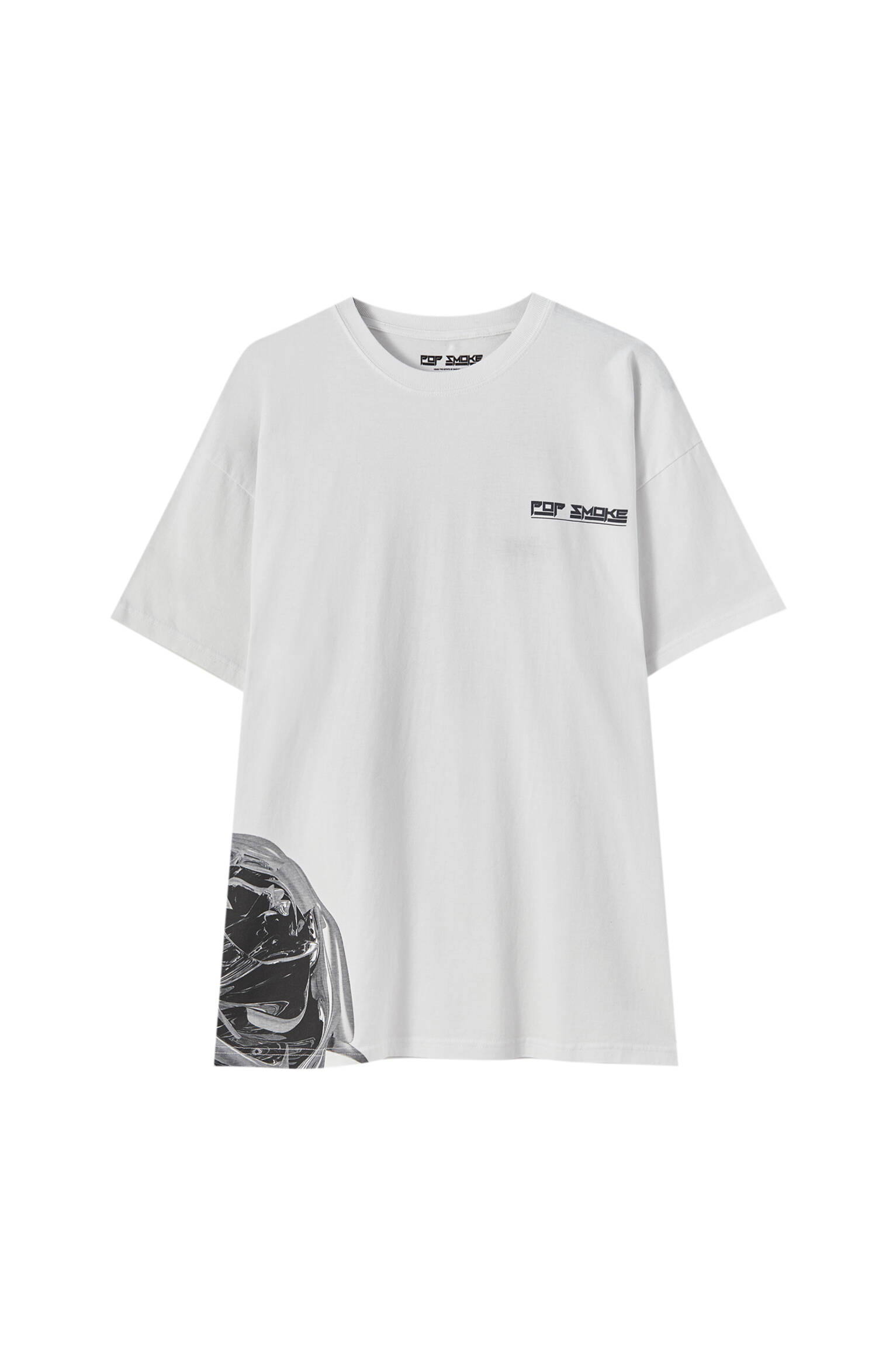 БЕЛЫЙ Белая футболка Pop Smoke Pull & Bear