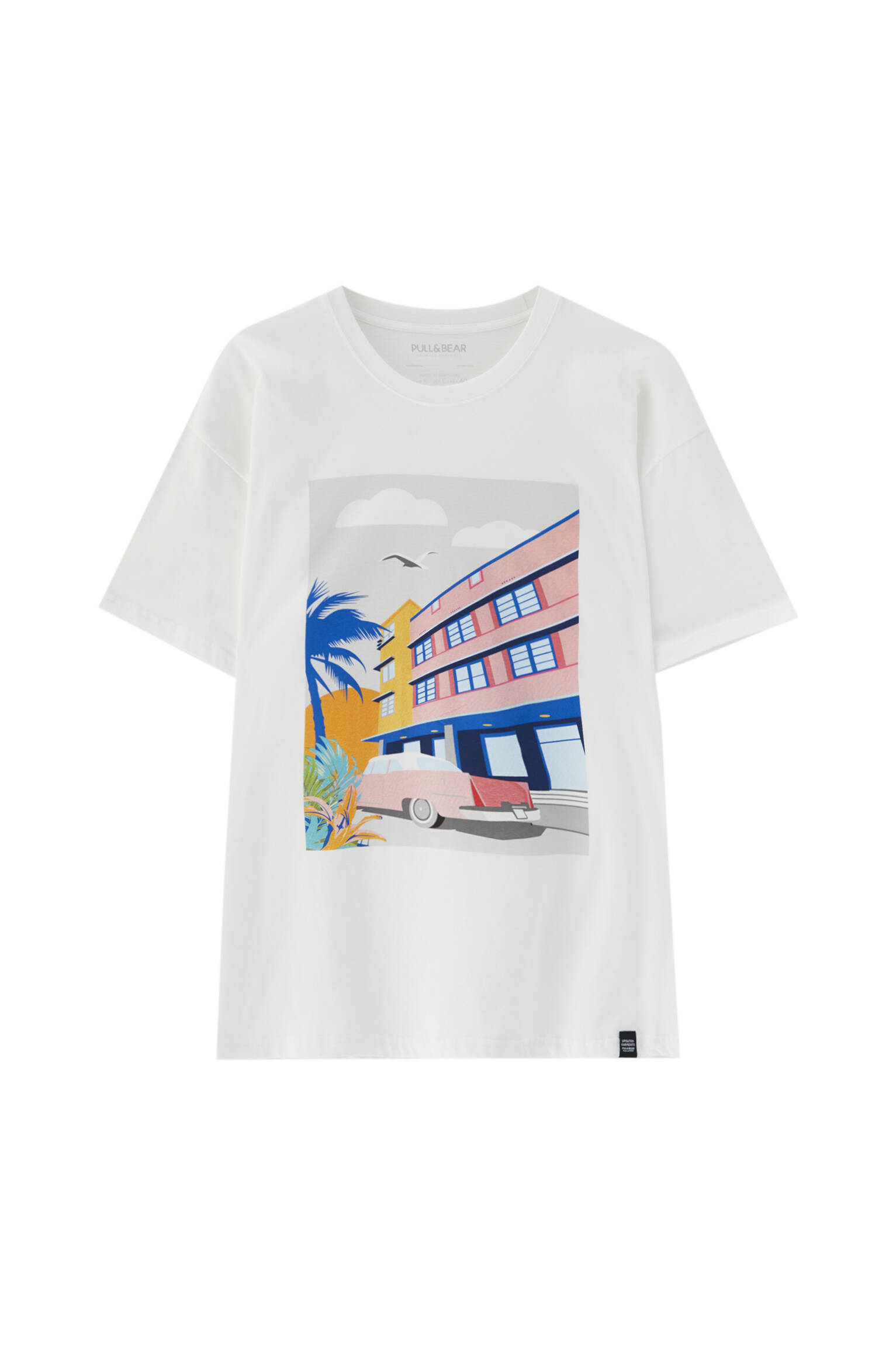 Белая футболка с изображением «Гавана» ЖЕЛТОВАТО-БЕЛЫЙ Pull & Bear