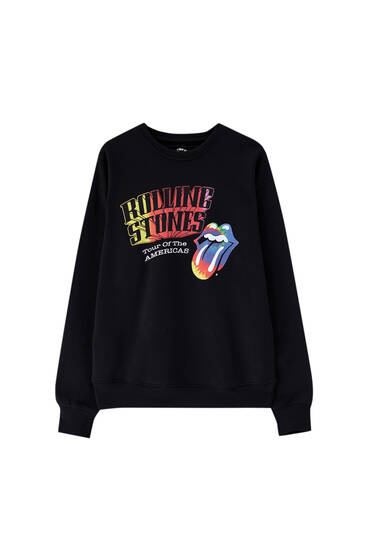 The Rolling Stones Unisex Pullover Hoodie Team Logo & Tongue Applique Motifs