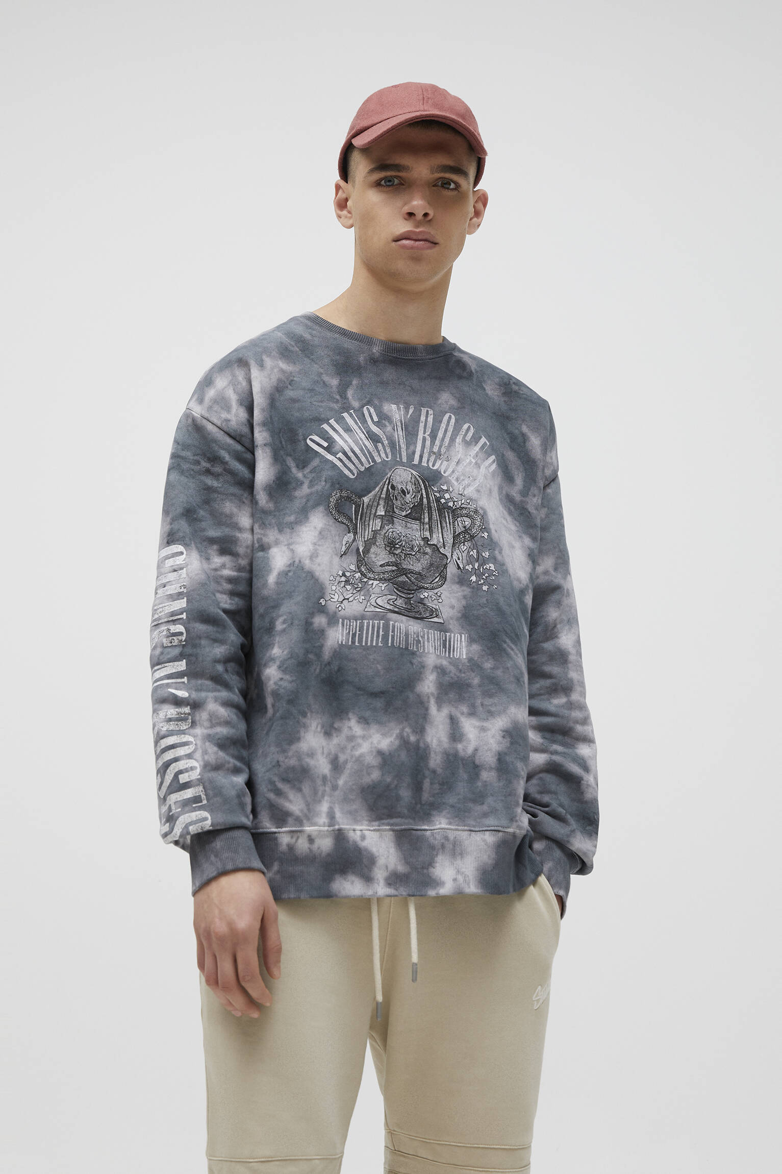 Pull \u0026 Bear - Sweat tie-dye Guns N' Roses