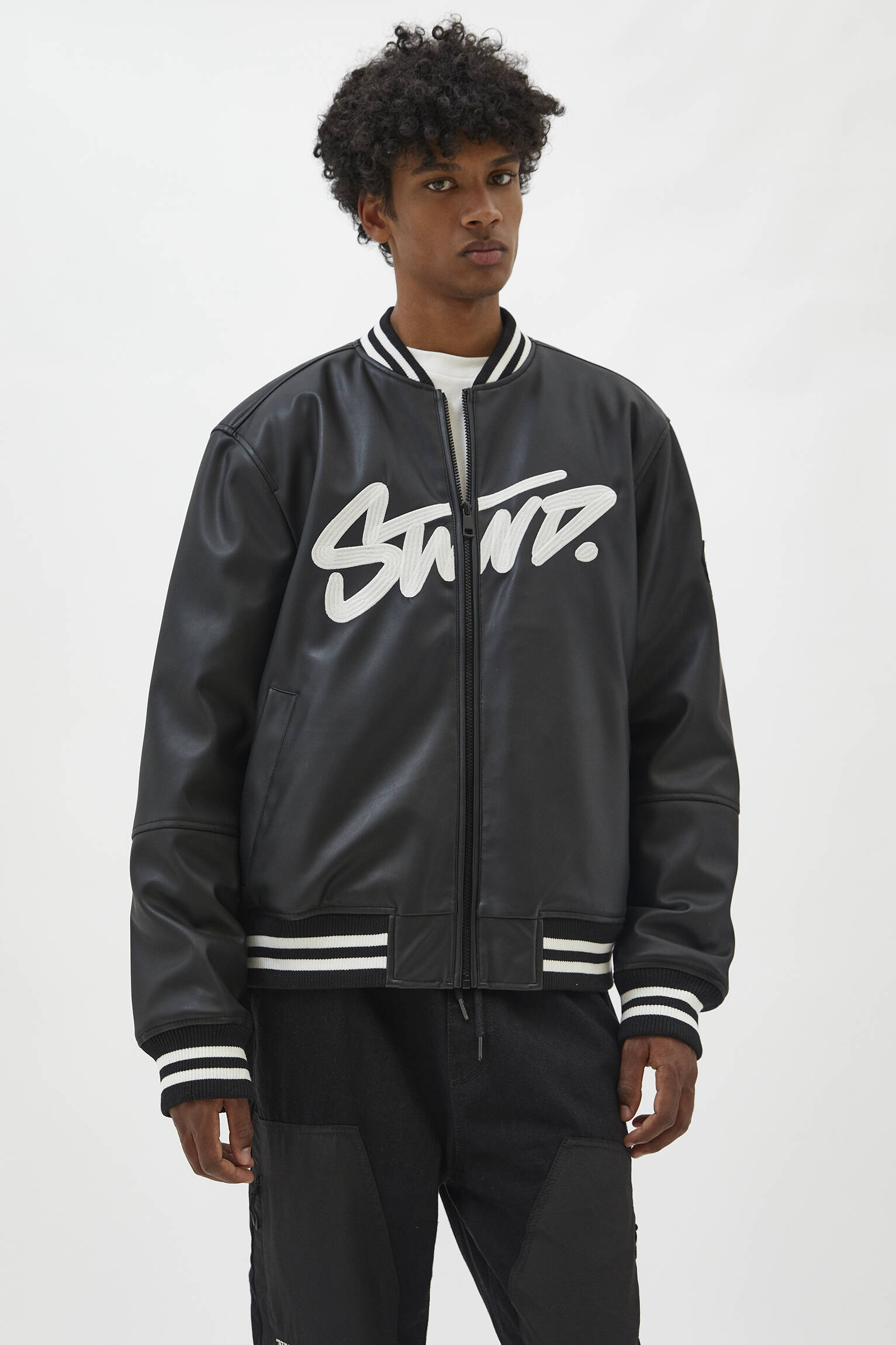 Pull & Bear - STWD faux leather bomber jacket