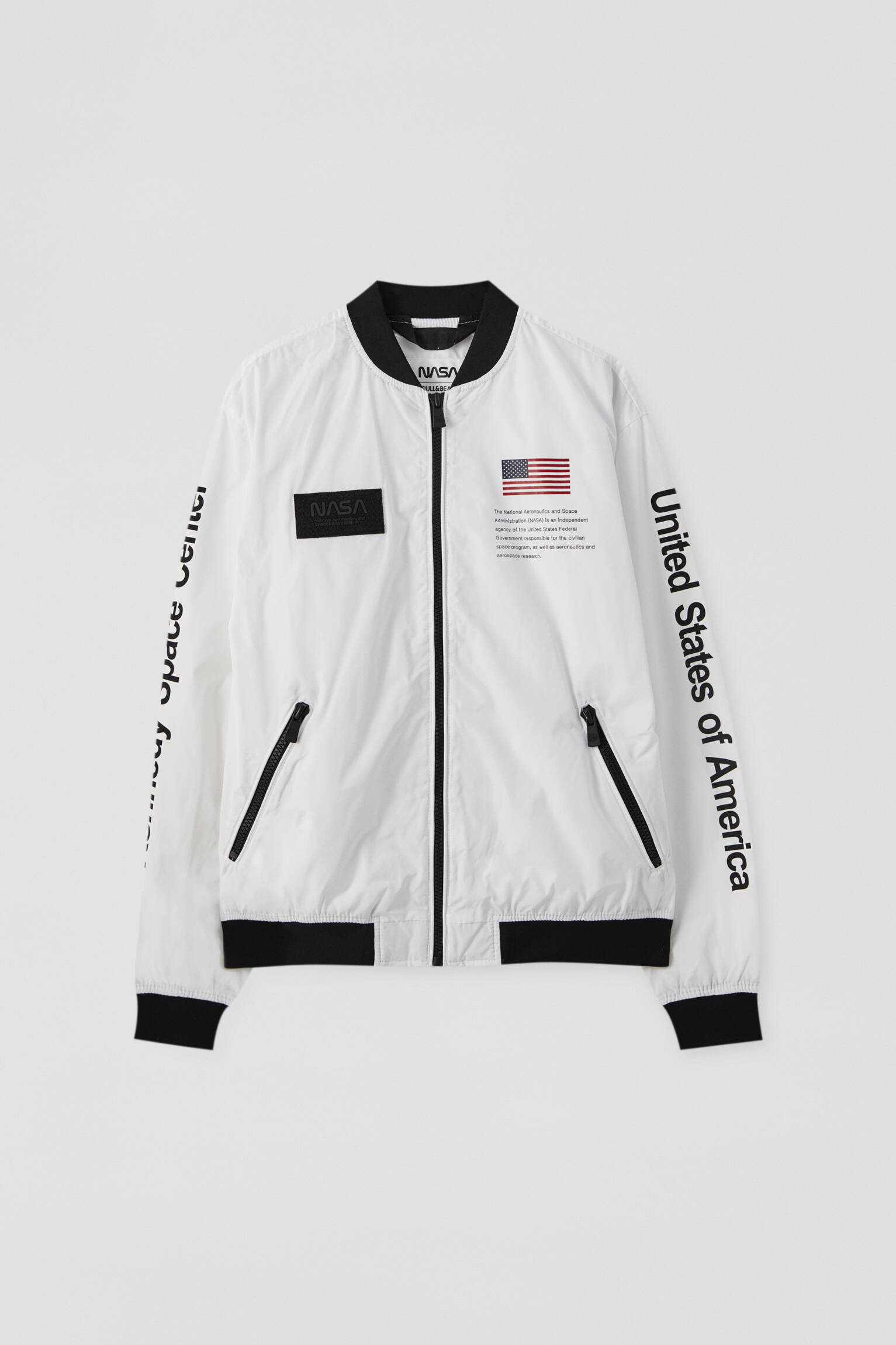 Weekdays slice Rotate Pull & Bear - Lightweight fabric NASA bomber jacket