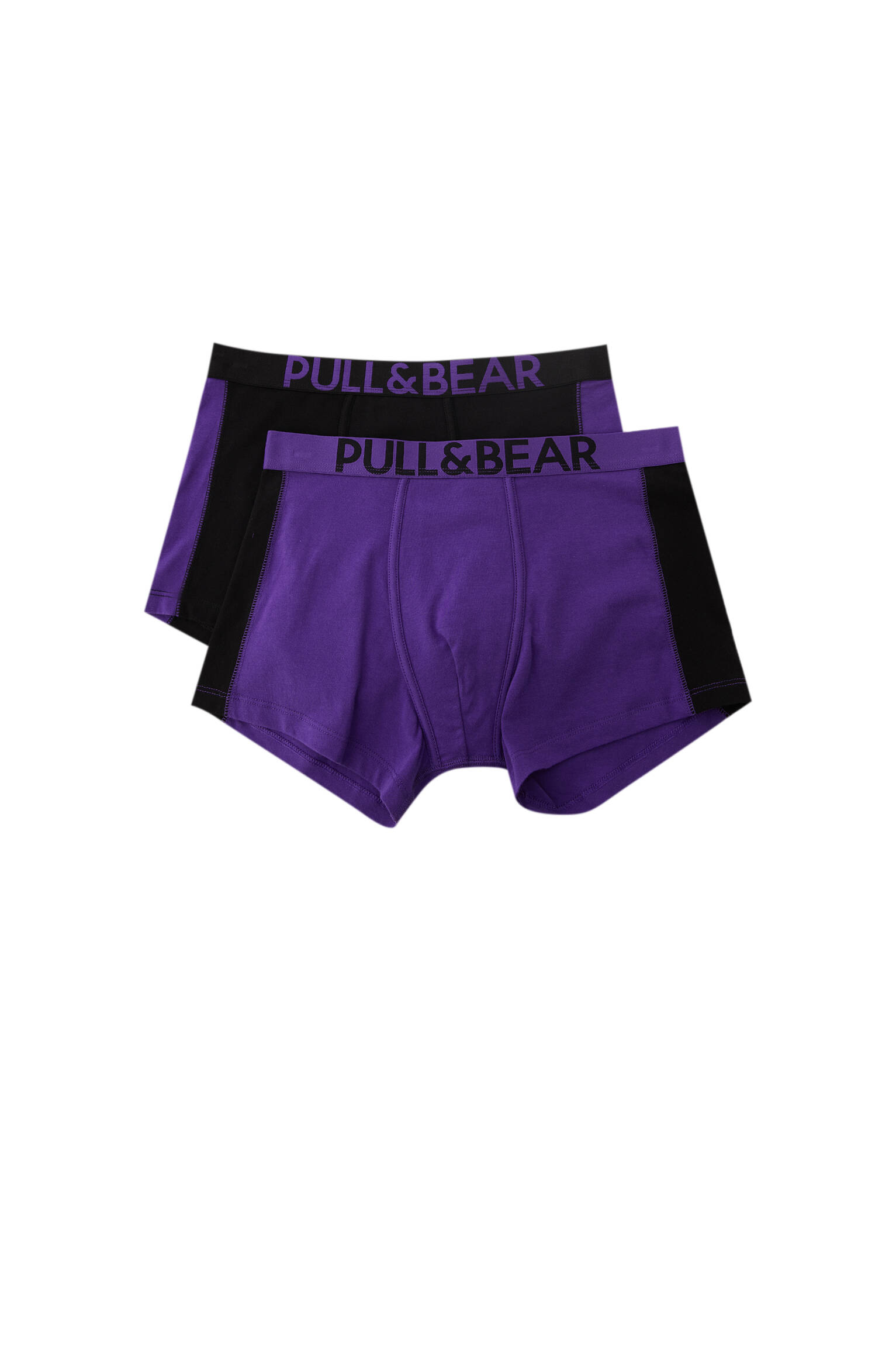 РАЗНЫЕ Набор из 2 трусов-боксеров с фиолетовыми цветовыми блоками Pull & Bear