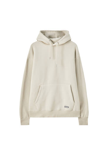 pull and bear hoodie white