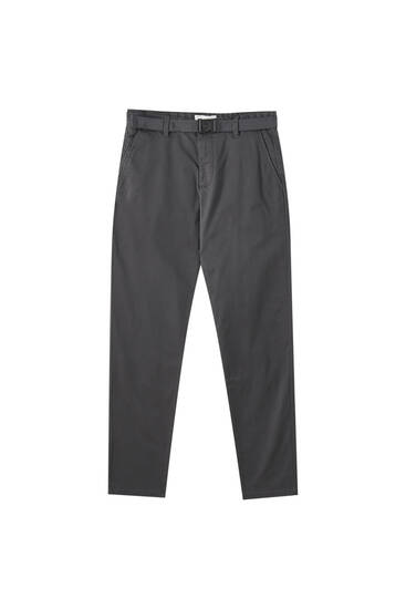 Smart skinny-fit chino trousers - PULL\u0026BEAR