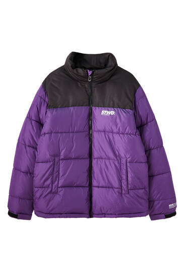 pull&bear half zip padded jacket