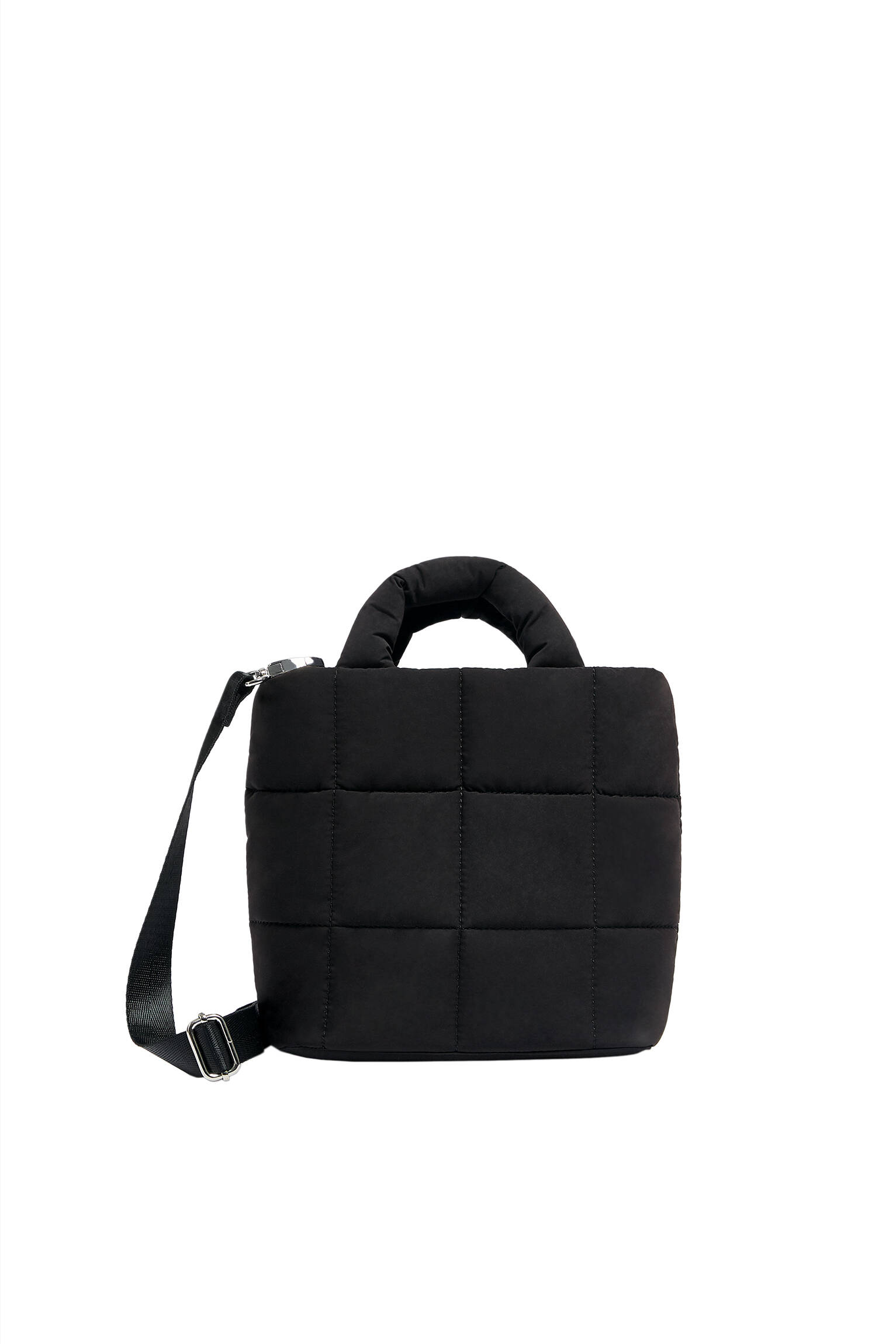 ЧЕРНЫЙ Стеганая сумка-шопер мини-формата Pull & Bear