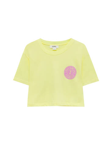 Cropped T-shirt with graphic detail