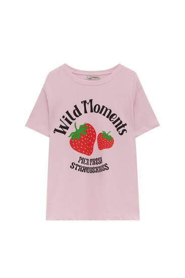 Short sleeve fruit print T-shirt
