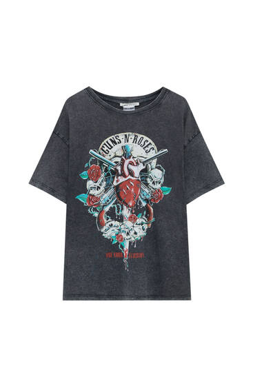 T-shirt met Guns N' Roses-print
