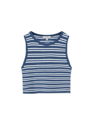 Striped ribbed crop top - PULL\u0026BEAR