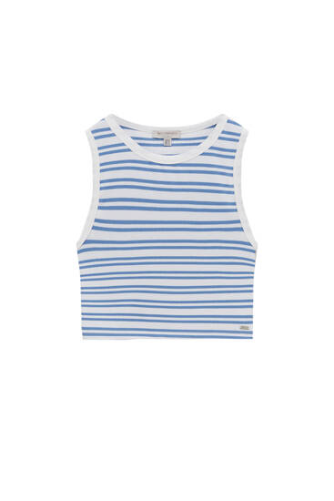 Striped ribbed tank top