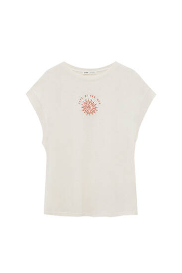 Rustic embroidered sun T-shirt