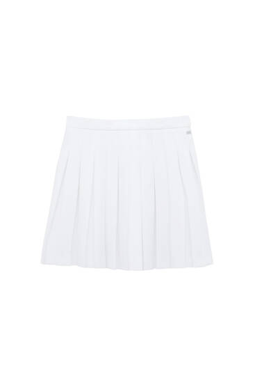 Basic box pleat mini skirt
