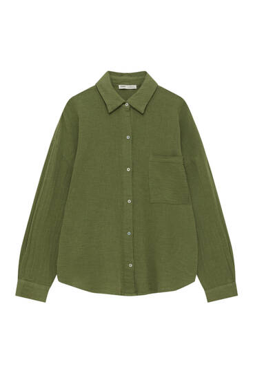 pull and bear cord shirt