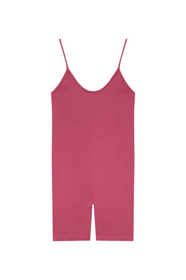 Seamless ribbed playsuit
