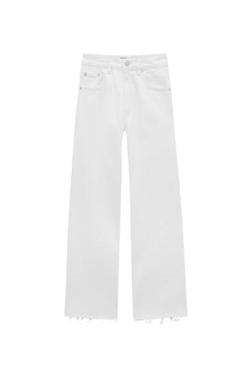 Cropped high-waist straight-leg jeans 