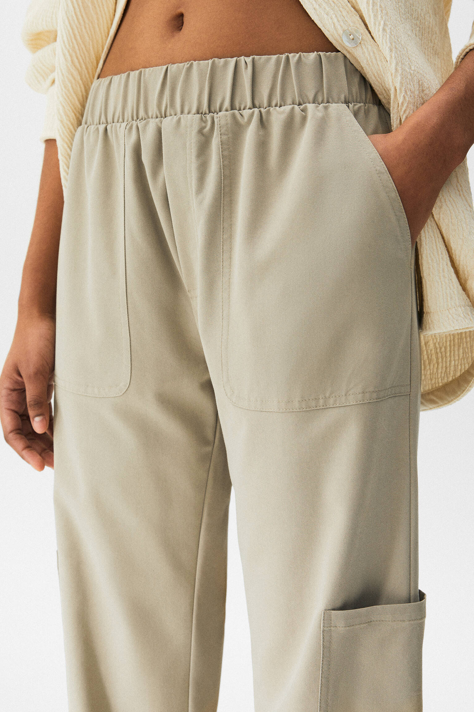 Pull&Bear cargo pants in khaki