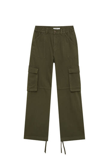 Mid-waist cargo trousers