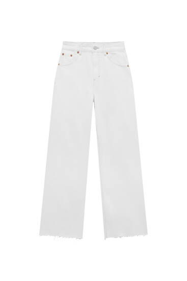 Culotte-Jeans mit hohem Bund