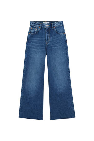 Culotte džínsy s vysokým pásom
