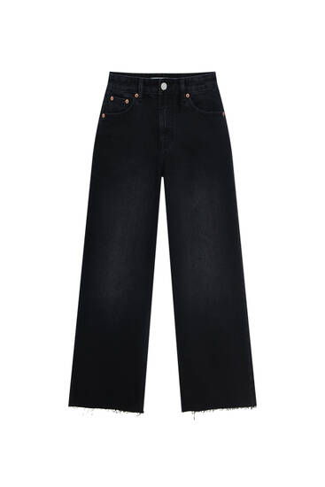 High-waist culotte jeans