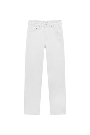 EU: 34 Pull&Bear Jeans mom fit sconto 93% Beige 38 MODA DONNA Jeans Jeans mom fit Stampato 