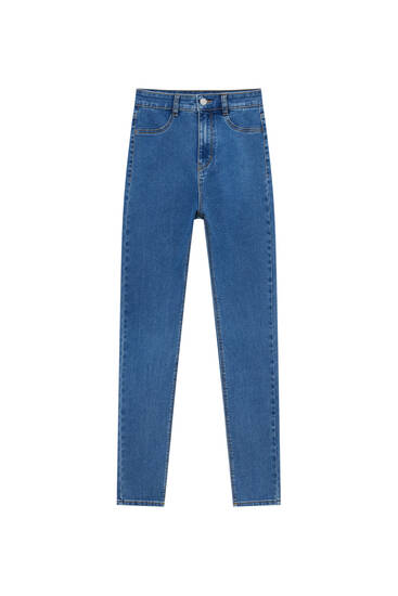 High-waist jeggings - PULL\u0026BEAR