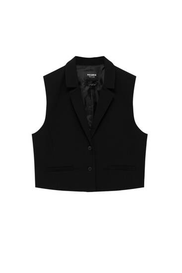 Smart waistcoat with a lapel collar