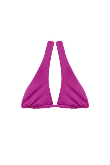 Plum coloured asymmetric bikini top