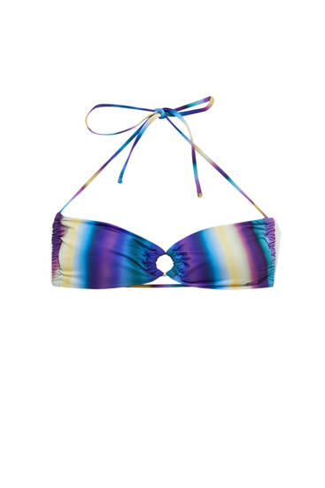 Ombré bikini top with ring detail