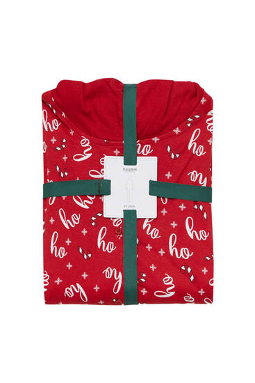 Χριστουγεννιάτικη κόκκινη ολόσωμη φόρμα πιτζάμα