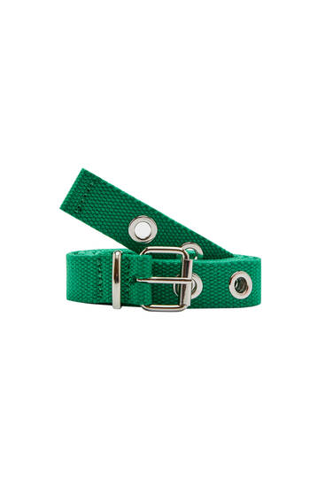 Canvas belt with perforations