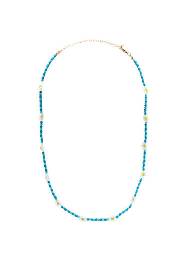 Margarétkový náhrdelník s korálikmi