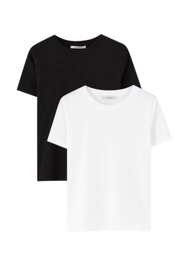 Basic katoenen T-shirts, 2-pack