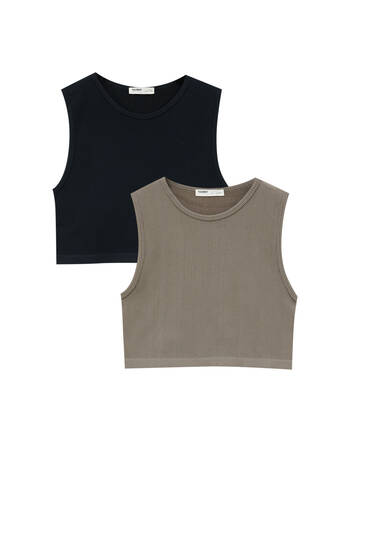 Pack tank tops canalé