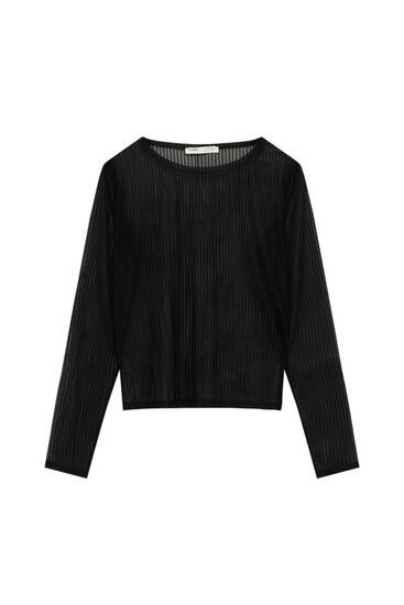 Long sleeve tulle top