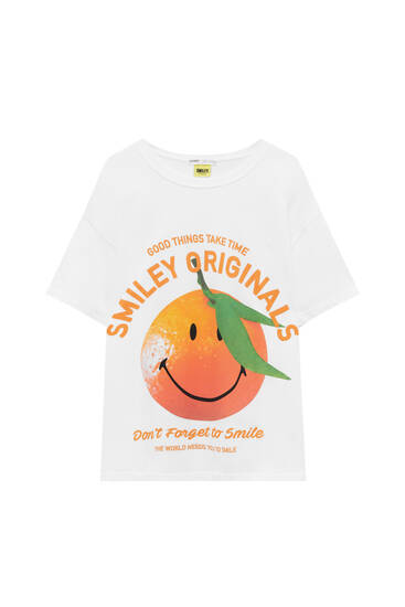 Smiley T-shirt sinaasappel