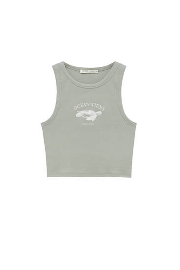 Tank top with a sea graphic